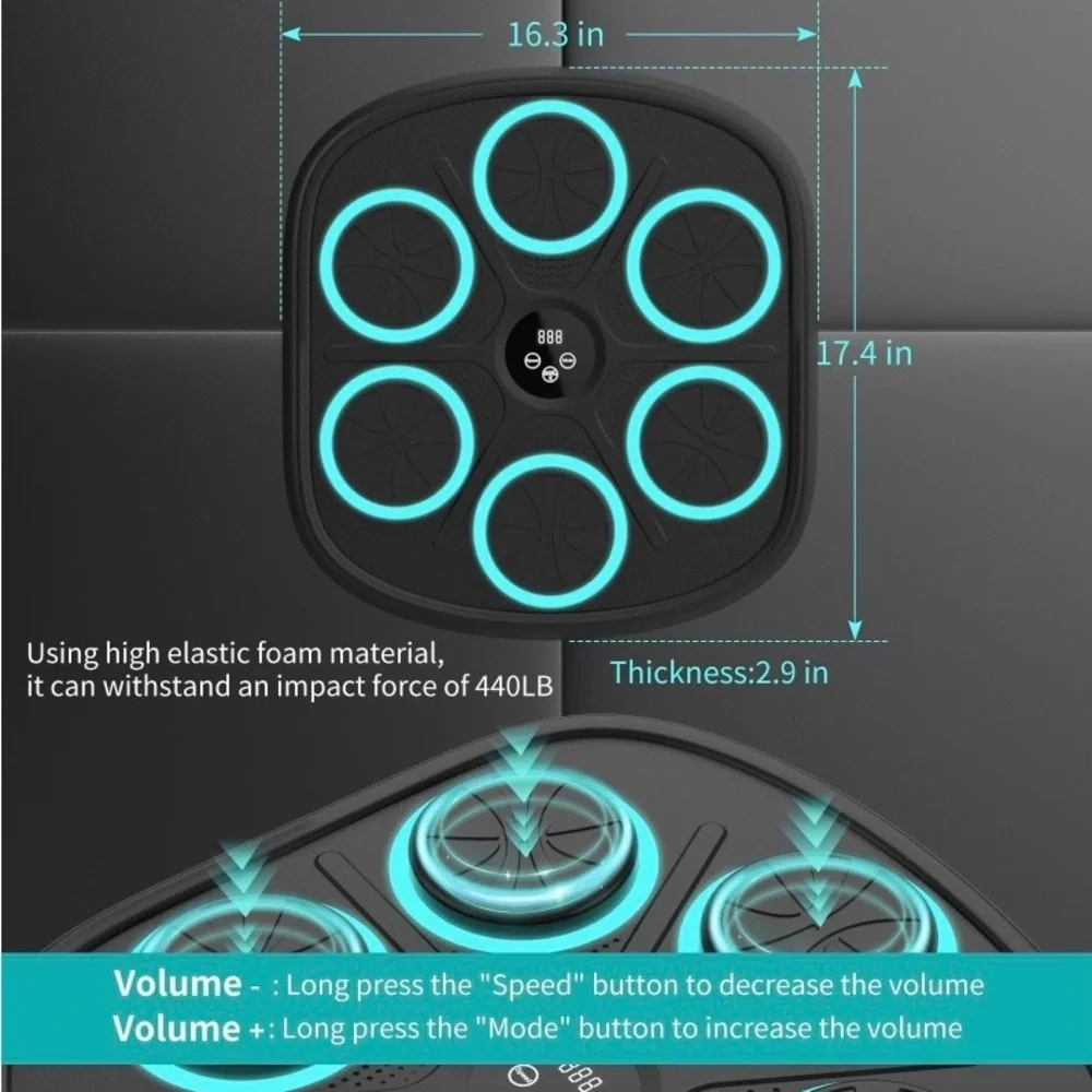 NIB Yucate Music Boxing Machine w/ Gloves – Bluetooth Wall Mount 🥊🎶